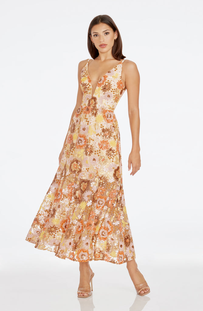 Dress the Population Corina Floral Embellished Fit & Flare Cocktail Dress deals