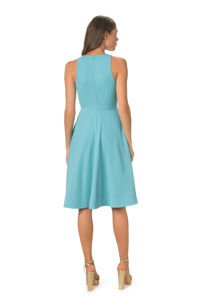 Dress the population catalina tea clearance length fit & flare dress