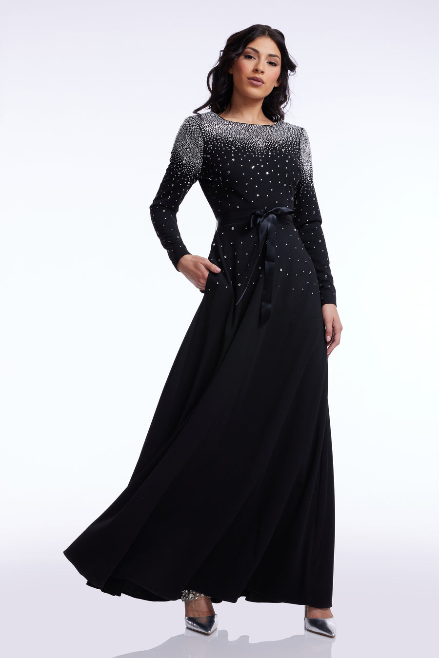 Acacia Gown / BLACK-SILVER