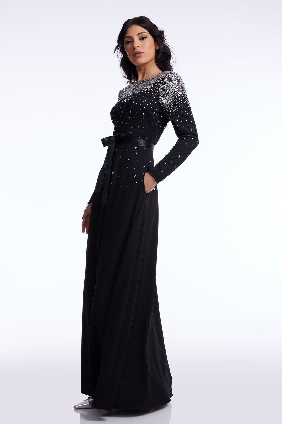 Acacia Gown / BLACK-SILVER