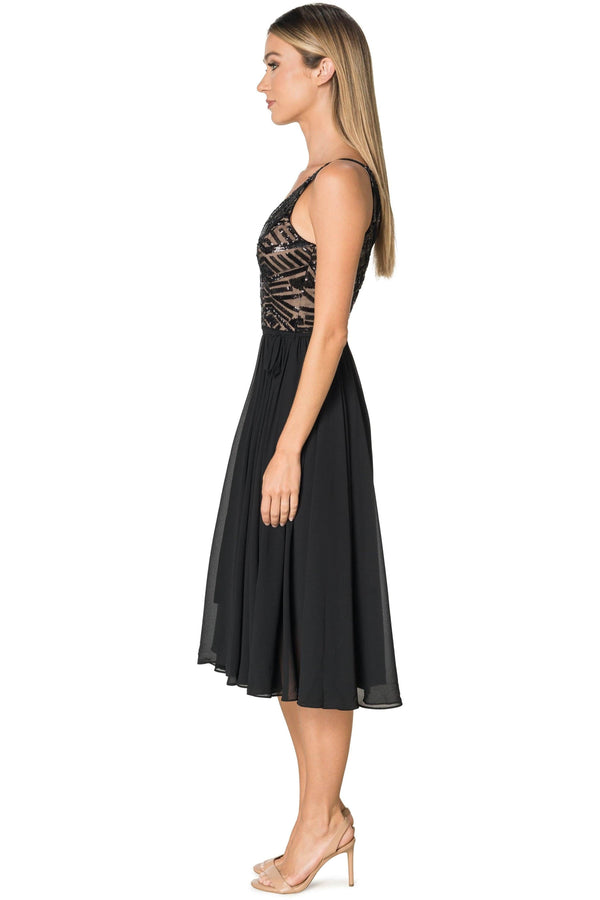 Alicia Dress / BLACK-NUDE