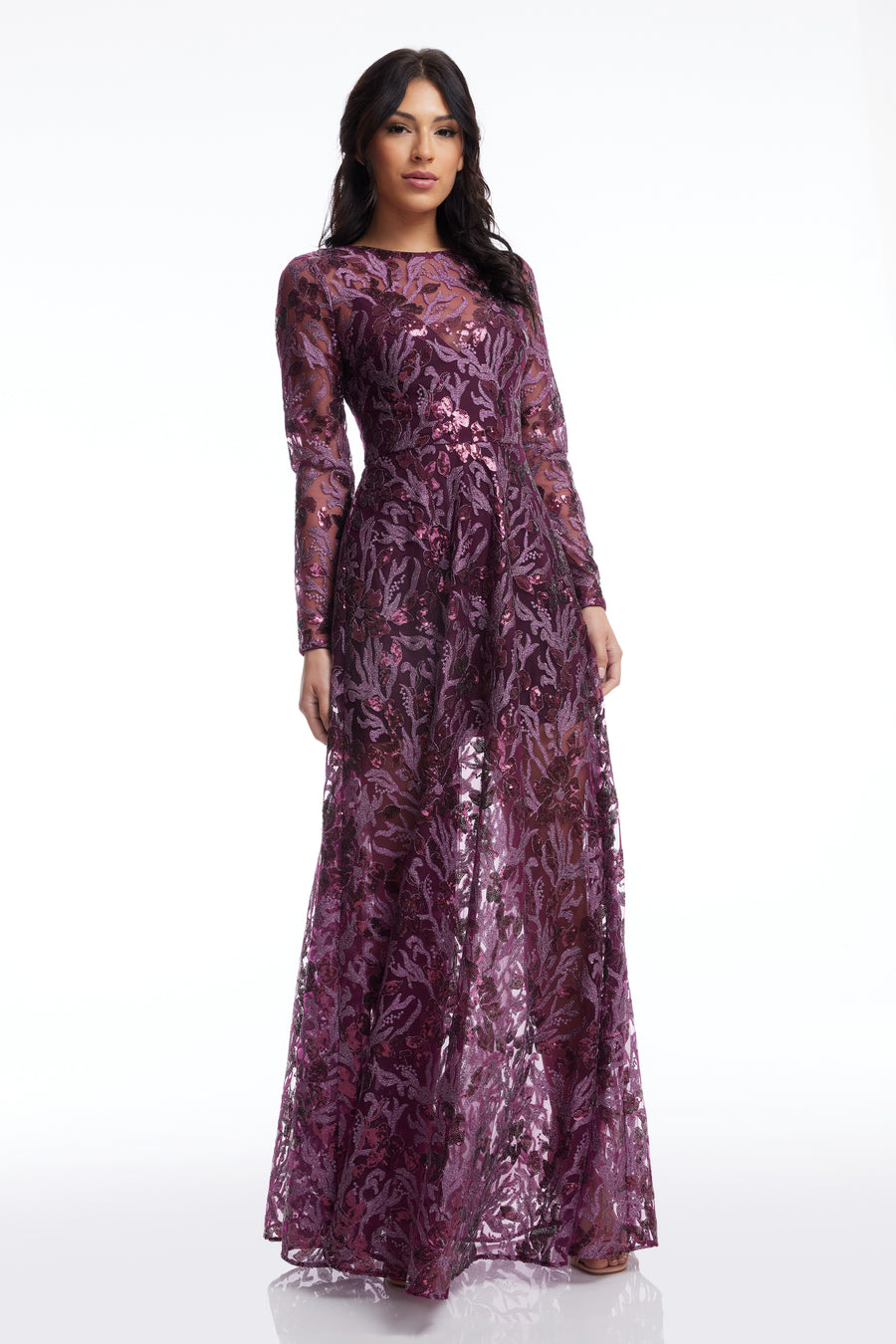 Ava Dress / DEEP PLUM MULTI