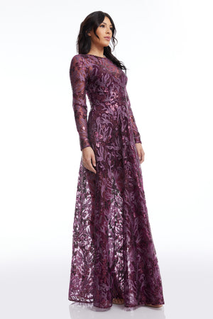 Ava Dress / DEEP PLUM MULTI