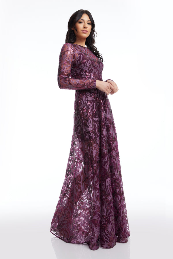 Ava Dress / DEEP PLUM MULTI