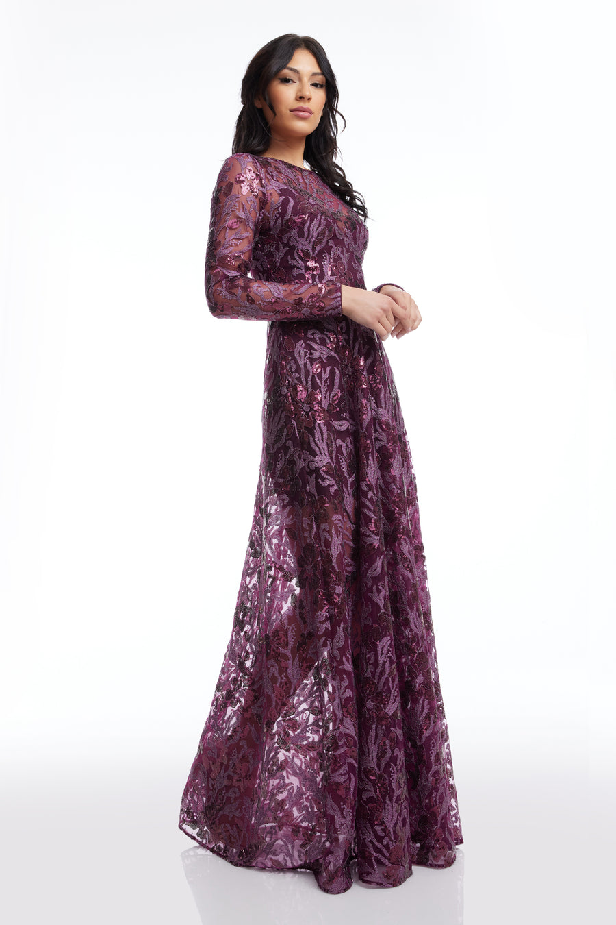 Ava Dress / DEEP PLUM MULTI