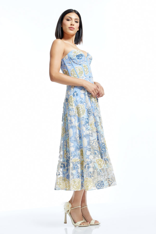 Carina Dress / SKY MULTI