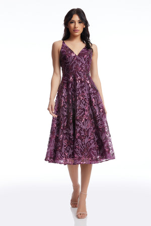 Elisa Dress / DEEP PLUM MULTI