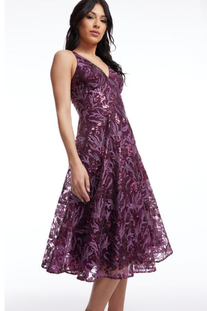 Elisa Dress / DEEP PLUM MULTI