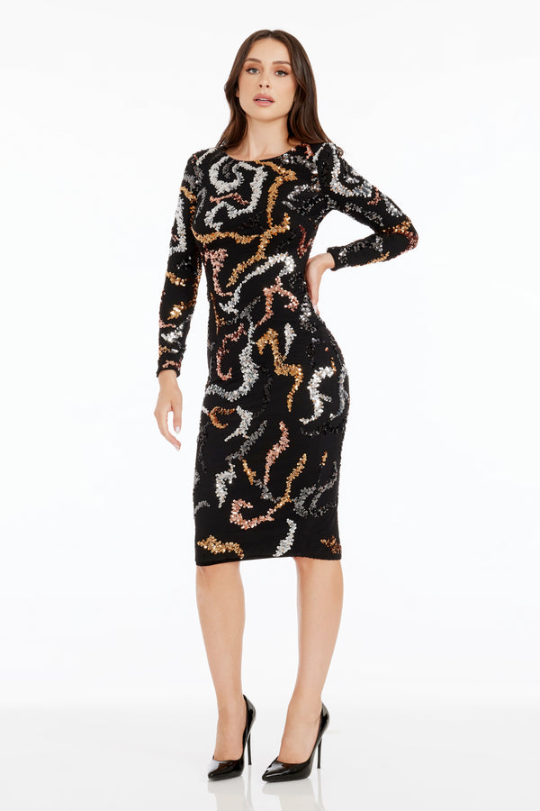 Emmalyn Dress / BLACK MULTI