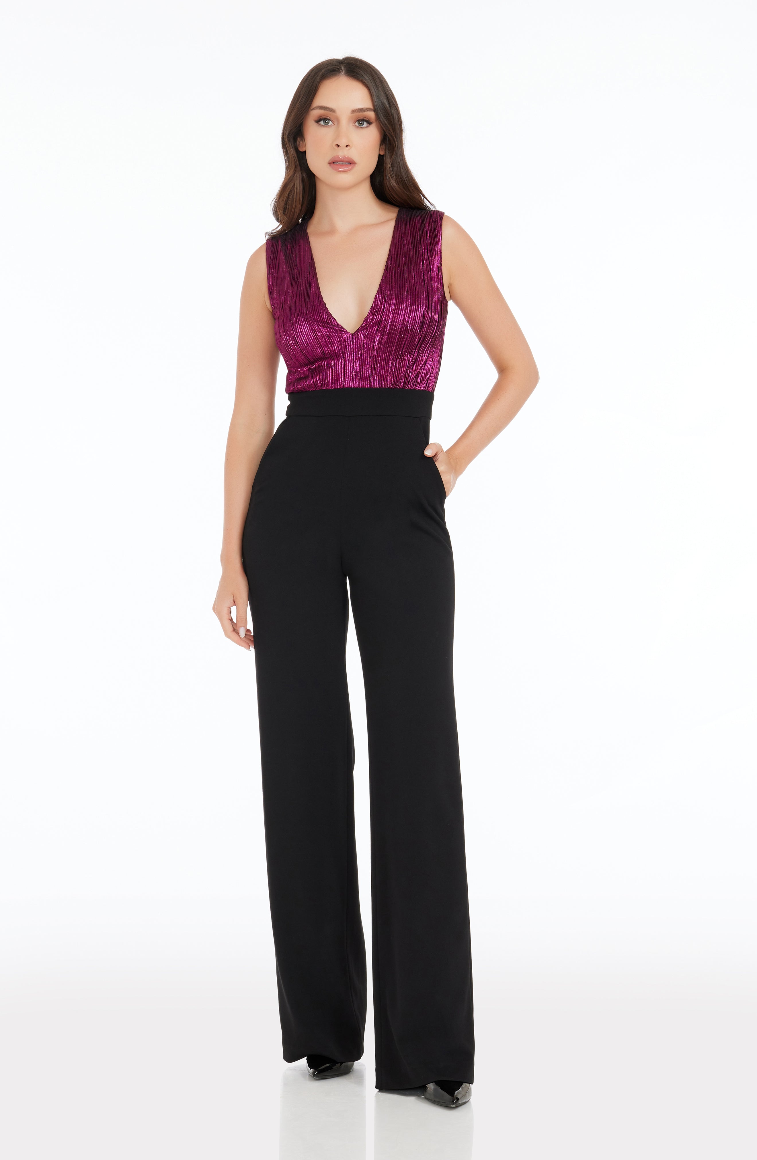 Dress the population joey jumpsuit sale