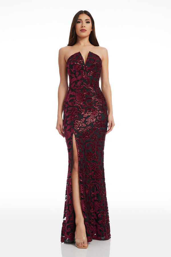 Fernanda Gown / BURGUNDY-BLACK