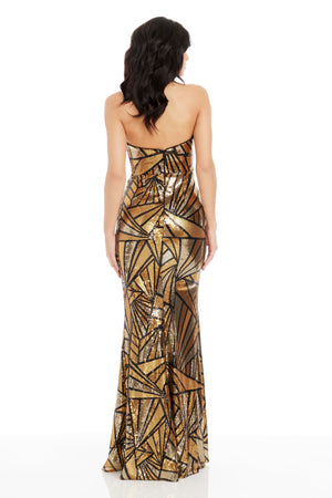 Janelle Dress / GOLD MULTI