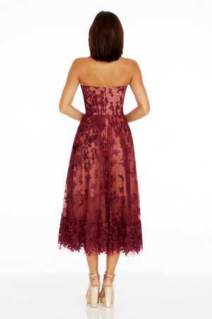 KAILYN DRESS / BURGUNDY-NUDE