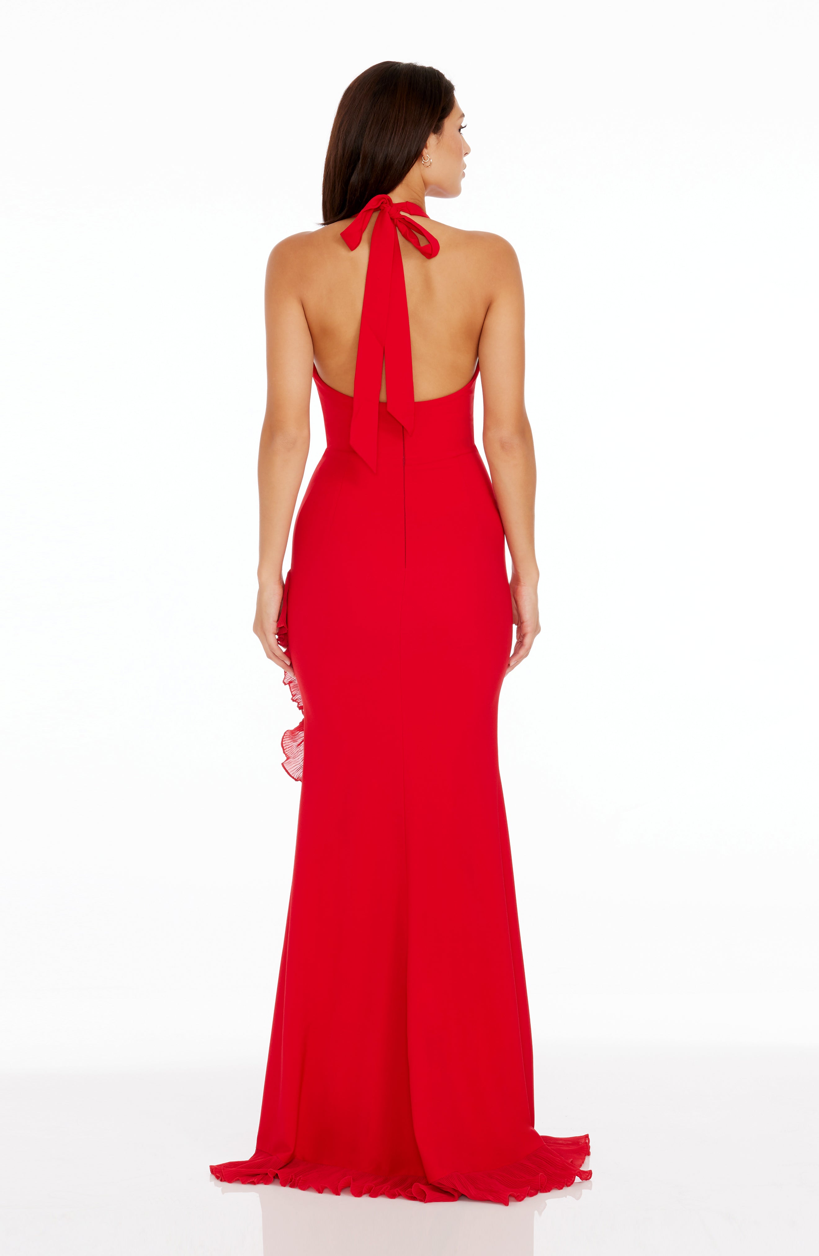 Dress The Population Faye Off Shoulder Strapless Ruffle Midi Dress Rouge 2024 Red Med