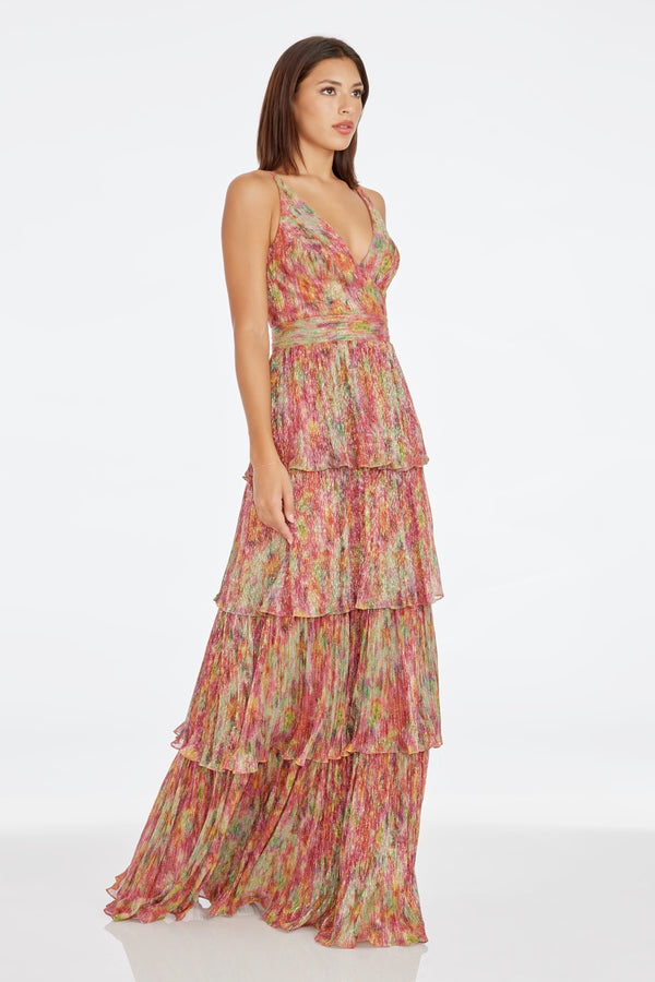 Lorain Gown / BRIGHT FUCHSIA MULTI