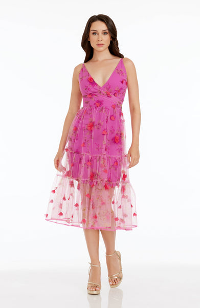 Paulette 3D Rose Dress – Dress the Population