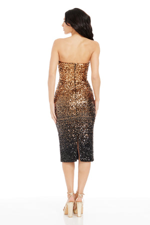 Perla Dress / GOLD-BLACK