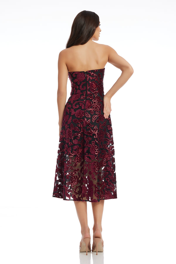 Sadie Dress / BURGUNDY-BLACK