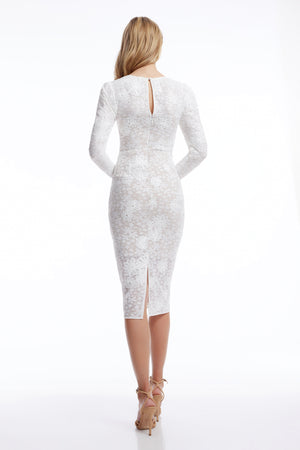 Sophia Dress / WHITE-NUDE