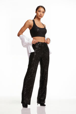 Sequin Wide Leg / BLACK