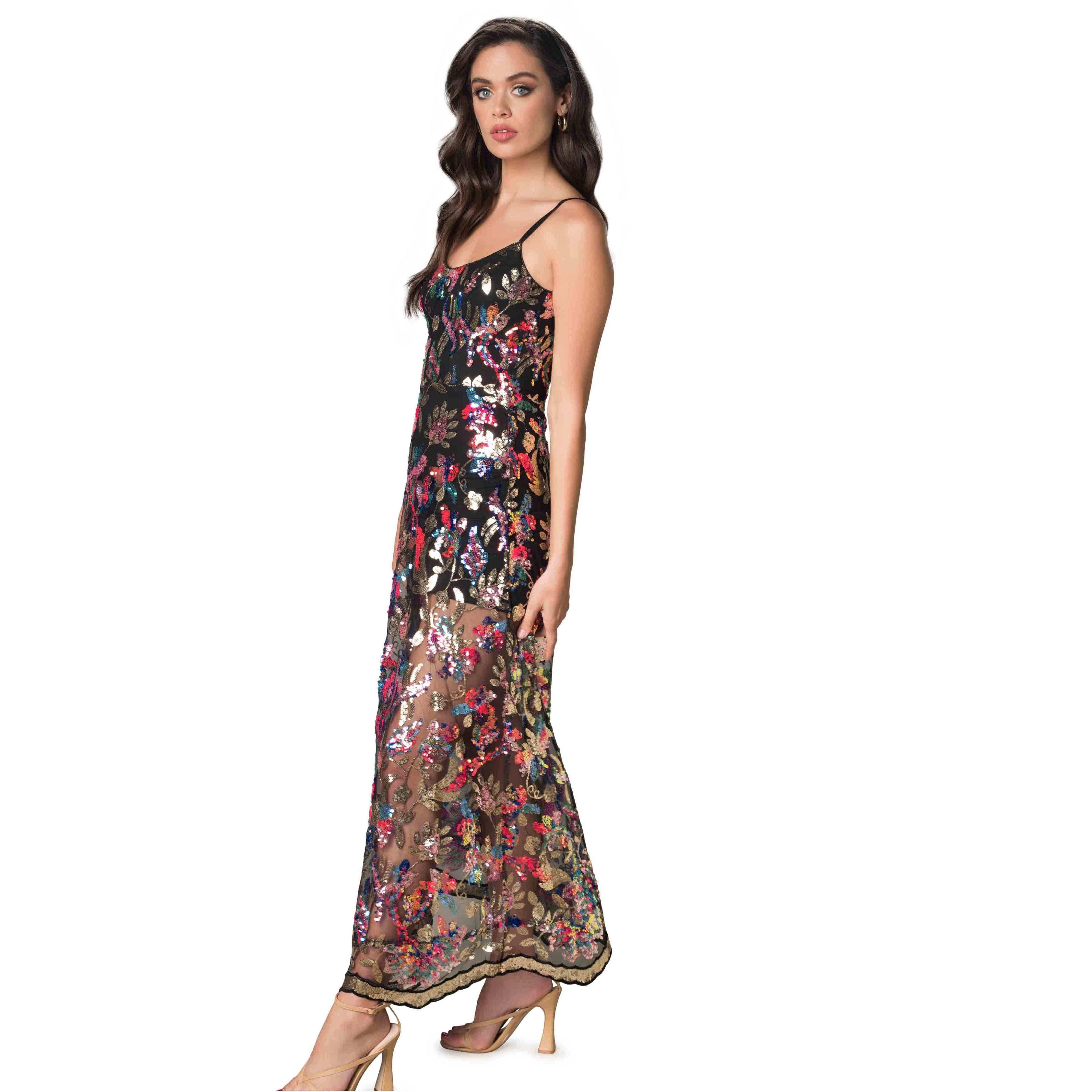 Umalina Iridescent Sequin Dress Dress the Population