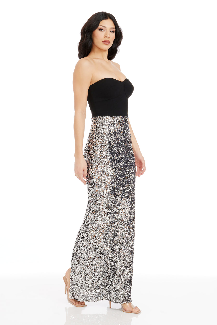 Vada Dress / BLACK-SILVER