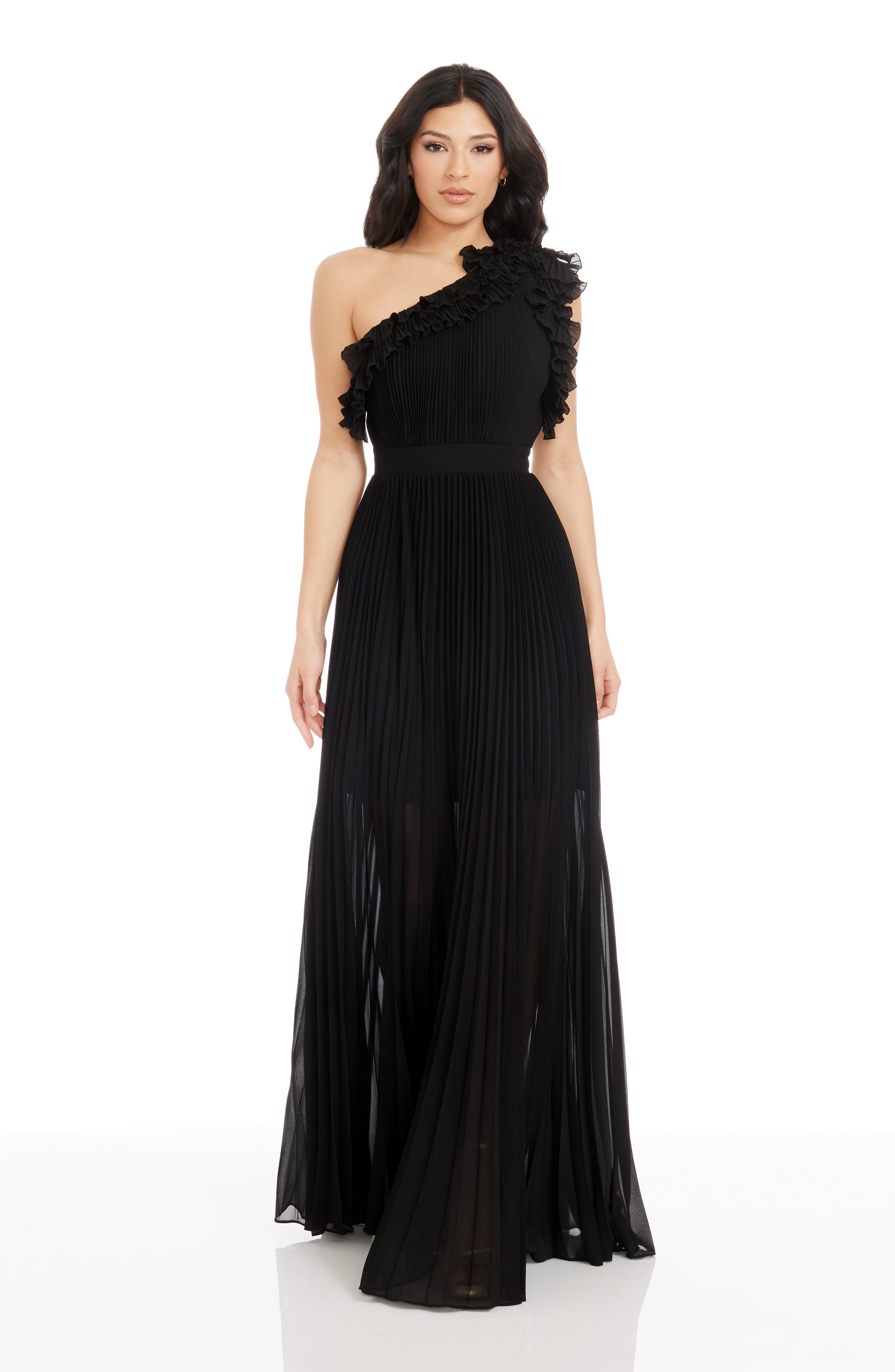 Dress the Population Dress cheapest Black Size XXSmall Rayna Illusion One Shoulder Midi