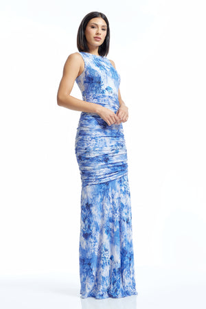 Violetta Dress / Cerulean Blue Multi