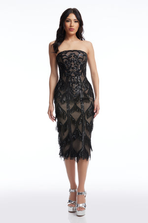 Viviana Dress / BLACK-NUDE