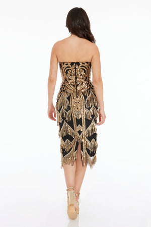 Viviana Dress / GOLD-BLACK